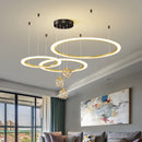 Ljojo LED Circle Ring Ceiling Chandelier for Dining Living Room Pendant Lighting