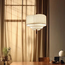 Ljojo French Retro Fabric Bedroom Pendant Lights Solid Wood Chandelier Lighting