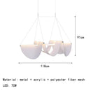 LED Chandelier White Acrylic 3000K Modern Art Deco Parlor Dining Room Bedroom Light by Ljojo