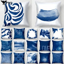 Blue Pattern Cushion Cover 45*45cm Pillowcase for Bedroom Sofa Home Decor by Ljojo