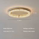 Adjustable Crystal Style Ceiling Lamp Modern Luxury Round Steel Light - Ljojo