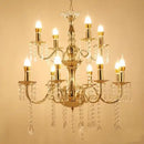 French Gold Iron Art Pendant Lantern Pavilion Wedding Props Ljojo