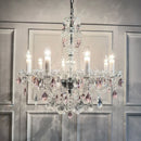 French Romantic Crystal Chandelier Pink E14 Pendant Light for Living Room by Ljojo