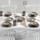 Ljojo MODA Stoneware Dinner Set - 48-Piece Grey Tableware in VANCASSO Design