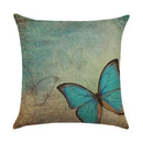 Ljojo Linen Butterfly Flower Sofa Cushion Cover 45*45 - Home Decor Printed Pillow Case