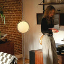 LED Floor Lamp Chrome Metal White Acrylic Ball Standing Light Living Room Home Decoration by Ljojo