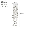 Modern Glass Crystal Chandelier Adjustable Nordic Stairs Light by Ljojo