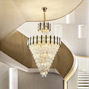 Ljojo Luxury Crystal Chandelier for Villa Living Room Spiral Staircase Loft Duplex