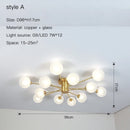 Nordic Gold Chandelier Modern Glass Ceiling Light Fixture for Living Room Bedroom - Ljojo