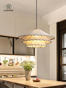Handcrafted French Cream Chandelier Pendant Lampshade for Bedroom & Dining Room by Ljojo