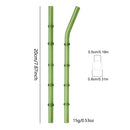 Ljojo 11Pcs Green Glass Straws Set with Brush - High Borosilicate Drinkware