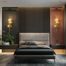 Ljojo Luxury Gold Crystal Wall Sconce for Bedroom, Living Room, Hotel & Hallway