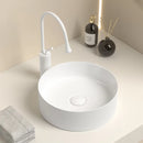 Ljojo 36cm Matte White/Dark Gray Bathroom Sink for Vanity - 14in Diameter