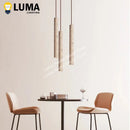 Ljojo Slim Yellow Travertine LED Pendant Lamp for Bedroom Kitchen Dining - Cave Stone Hanging Light