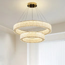 Ljojo Luxury Crystal Pendant Lights Elegant Hanging Chandelier for Dining Living Room Home