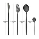Ljojo 24-Piece Stainless Steel Cutlery Set - Black Western Dinnerware Silverware Set