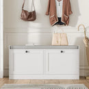 Ljojo™ Shoe Storage Bench with Padded Seat & Two Flip Drawers