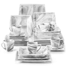 Ljojo Marble Grey Porcelain Dinnerware Set for 12