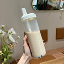 Ljojo 500/800ML Straw Cup, Transparent PP, Portable Ins Style Juice Milk Tea Cup