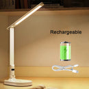 Ljojo LED Desk Lamp 3 Levels Dimmable Touch Night Light USB Rechargeable Foldable Table Lamp