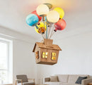 Ljojo Wooden House Balloon LED Ceiling Lights Chandelier for Living Room Decoration