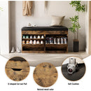 Ljojo™ Shoe Storage Bench with Cushioned Seat & Flip Drawers