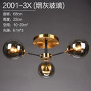 Ljojo Modern Glass Ball Led Chandelier Retro Ceiling Dining Room Bedroom Decoration Lighting