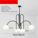 Ljojo Milky White Glass Ball Chandelier LED Light Fixture for Kitchen Dining Living Room