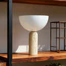 Danish Mushroom Desk Light Travertine Stone Table Lamp for Living Room by Ljojo