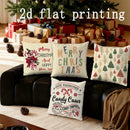 Ljojo Merry Christmas Patterned Pillowcase for Sofa, Bedroom, Car - Rectangular Back Cushion