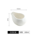 Ljojo Matte Ceramic Gravy Boat Milk Cup Steak Sauce Pot Seasoning Kitchen Tableware