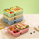 Ljojo 3-Compartment Lunch Box for Kids, Leak-proof Bento Box, Microwave Safe