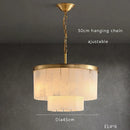 Ljojo Luxury Copper Resin Chandelier with Marble Accents for Living Room and Bedroom