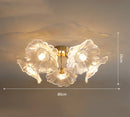 Ljojo Lotus Leaf Glass Ceiling Lamp Chandelier Nordic Hanging Light E14 Bulb Optional