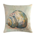 Ljojo Marine Life Linen Pillowcase: Fashion Conch Starfish Shell Sofa Decor Cover