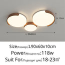 Walnut LED Ceiling Light Living Room Chandelier Ljojo - Modern Round Wooden Lamp Fixture