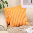 Ljojo Luxe Faux Fur Striped Throw Pillow Cover for Home Decor