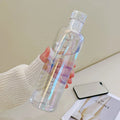 Ljojo 500ml Glass Water Bottle with PU Cup Holder and Time Marker