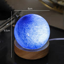 Ljojo 3D Galaxy Crystal Ball Lamp with Planetary Projections USB Night Light