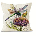 Dragonfly Floral Pattern Pillowcase x Ljojo: Living Room Sofa Chair Cushion Cover