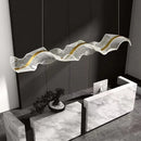 Modern Wave LED Pendant Lights for Living Room Bar | Ljojo Golden Chandelier Hanging Light