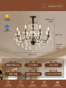 French Retro Style Living Room Pendant Light Luxury Candle Crystal Room Main Light Europea... by Ljojo