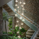 Ljojo Luxury Crystal LED Staircase Chandelier: Modern, Creative, Elegant, Large Hanging Lamp