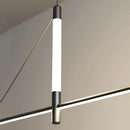 European Minimalist Black Long Aluminum Pendant Light for Dining Room by Ljojo