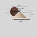 Ljojo LED Travertine Wall Light with Wood Pull Chain Switch and Iron Mirror Light