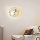 Ljojo LED Wall Lamp - Nordic Modern Design with Pull Chain Switch, Terrazzo Pattern for Living Room, Bathroom, Stair Lights