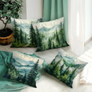 Ljojo Misty Forest & Mountain Pattern Pillowcase - Sofa Bedroom Car Cushion Cover