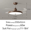 LED Ceiling Fan Light Fixture Quiet Motor European Style Living Room Decoration Ljojo