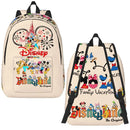 Ljojo Mickey Mouse Canvas Backpack: Large Capacity School Bag for Kids