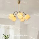Chandelier Cream Resin Flower Bud LED Lamp - American Retro Rustic Copper - Ljojo